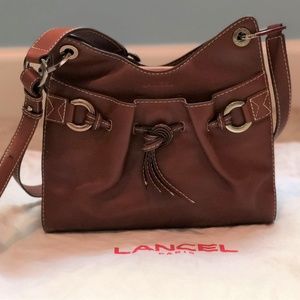 LANCEL Brown Leather Shoulder Bag